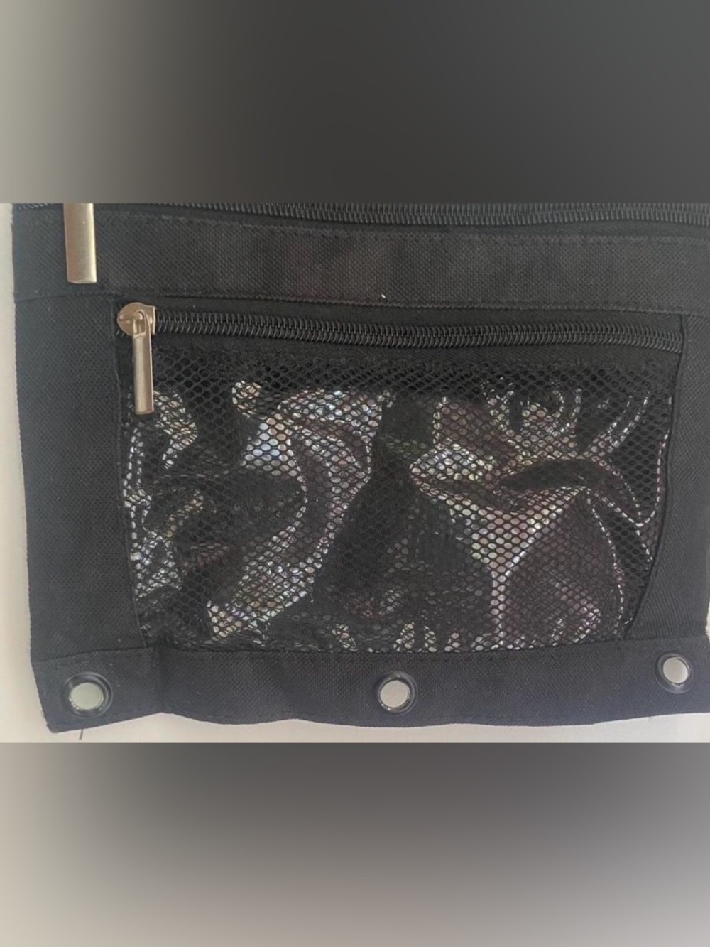 Black Front Zip Pencil Pouch